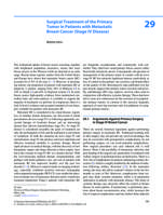 Surgical Treatment of the Primary  Tumor in Patients with Metastatic  Breast Cancer (Stage IV Disease)