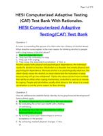 HESI Computerized Adaptive Testing (CAT) Test Bank With Rationales.