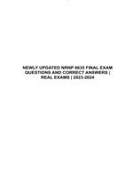 NEWLY UPDATED NRNP 6635 FINAL EXAM QUESTIONS AND CORRECT ANSWERS | REAL EXAMS | 2023-2024