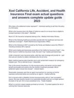 Xcel California Life, Accident, and Health Insurance Final exam actual questions and answers complete update guide 2023