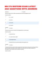 MN 576 MIDTERM EXAM LATEST 2023 QUESTIONS WITH ANSWERS