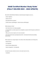 AAAE Certified Member Study Guide (FULLY SOLVED 2023 – 2024 UPDATE)