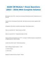 AAAE CM Module 1 Exam Questions (2023 – 2024) With Complete Solution