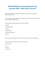 AAAE CM Module 2 Exam Questions and Answers 2023 – 2024 (100% Correct)