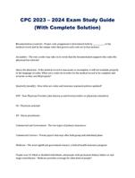 CPC 2023 – 2024 Exam Study Guide (With Complete Solution)