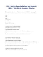 CPC Practice Exam Questions and Answers (2023 – 2024) With Complete Solution