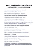 AAFCS 201 Exam Study Cards 2023 - 2024 (Nutrition, Food Science, Hospitality)