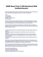 AANP Board Test 2 (100 Questions) With Verified Answers