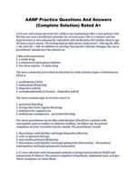 AANP Practice Questions And Answers (Complete Solution) Rated A+