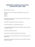 AARP Medicare Supplement Insurance Plans Certification Test (2023 – 2024)