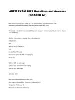 ABFM EXAM 2022 Questions and Answers (GRADED A+)