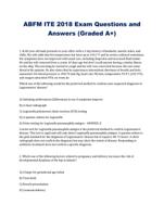 ABFM ITE 2018 Exam Questions and Answers (Graded A+)