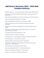 ABO Review Questions (2023 – 2024) With Complete Solutions