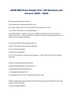 ACHE BOG Exam Sample Test -100 Questions and Answers (2023 – 2024)