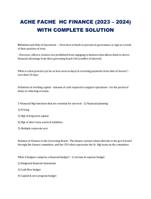 ACHE FACHE HC FINANCE (2023 – 2024) WITH COMPLETE SOLUTION