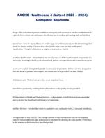 FACHE Healthcare 4 (Latest 2023 – 2024) Complete Solutions