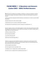 FACHE WEEK 1 – 6 Questions and Answers (Latest 2023 – 2024) Verified Answers