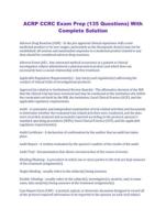 ACRP CCRC Exam Prep (135 Questions) With Complete Solution