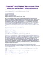 CRA ACRP Practice Exam (Latest 2023 – 2024) Questions and Answers With Explanations