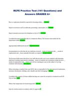 RCFE Practice Test (141 Questions) and Answers GRADED A+