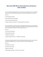 West Coast EMT Block 4 Exam Questions and Answers (100% Verified)