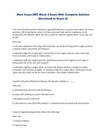 West Coast EMT Block 5 Exam With Complete Solution (Download to Score A)