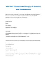 WGU D307 Educational Psychology (170 Questions) With Verified Answers