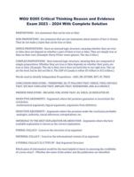 WGU D265 Critical Thinking Reason and Evidence Exam 2023 – 2024 With Complete Solution