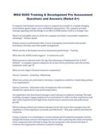 WGU D265 Training & Development Pre Assessment Questions and Answers (Rated A+)