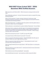 WGU D027 Exam (Latest 2023 – 2024) Questions With Verified Answers