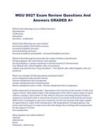 WGU D027 Exam Review Questions And Answers GRADED A+