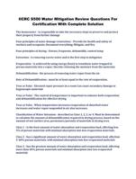 IICRC S500 Water Mitigation Review Questions For Certification With Complete Solution