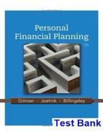 Personal Financial Planning 13th Edition Gitman Test Bank.