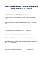 (2023 – 2024) Barber Practice State Board Exam Questions & Answers