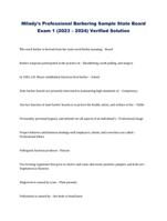 Milady's Professional Barbering Sample State Board Exam 1 (2023 – 2024) Verified Solution