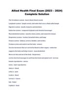 Allied Health Final Exam (2023 – 2024) Complete Solution