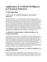 Application of AI in Chemical Industries