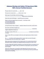 Alabama Boating and Safety (78 Questions) With 100% Correct Verified Answers