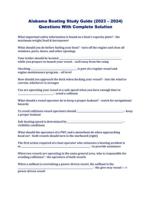 Alabama Boating Study Guide (2023 – 2024) Questions With Complete Solution