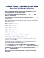 Alabama Boating Test Chapter 4 Study Guide Questions With Complete Solution