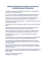 Alabama’s Boating Test Questions and Answers (Verified Answers) 43 Questions