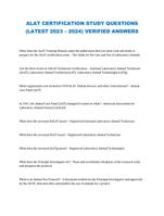 ALAT CERTIFICATION STUDY QUESTIONS (LATEST 2023 – 2024) VERIFIED ANSWERS