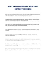 ALAT EXAM QUESTIONS WITH 100% CORRECT ANSWERS