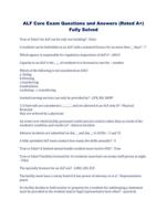 ALF Core Exam Questions and Answers (Rated A+) Fully Solved