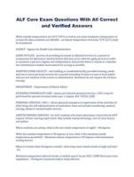 ALF Core Exam Questions With All Correct and Verified Answers