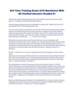 ALF Core Training Exam (216 Questions) With All Verified Answers Graded A+