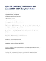 EpicCare Ambulatory Administration 400 (Latest 2023 – 2024) Complete Solutions