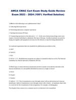 AMCA CMAC Cert Exam Study Guide Review Exam 2023 – 2024 (100% Verified Solution)