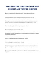 AMCA PRACTICE QUESTIONS WITH 100% CORRECT AND VERIFIED ANSWERS