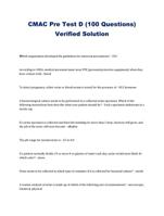 CMAC Pre Test D (100 Questions) Verified Solution